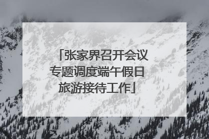 张家界召开会议专题调度端午假日旅游接待工作